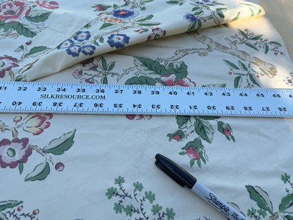 12 EV51 2.4y x 51"W Length Scalamandre Tassinari and Chatel Geisha Fond Creme Cream White Print Floral Botanical Historical MSRP USD2000+y