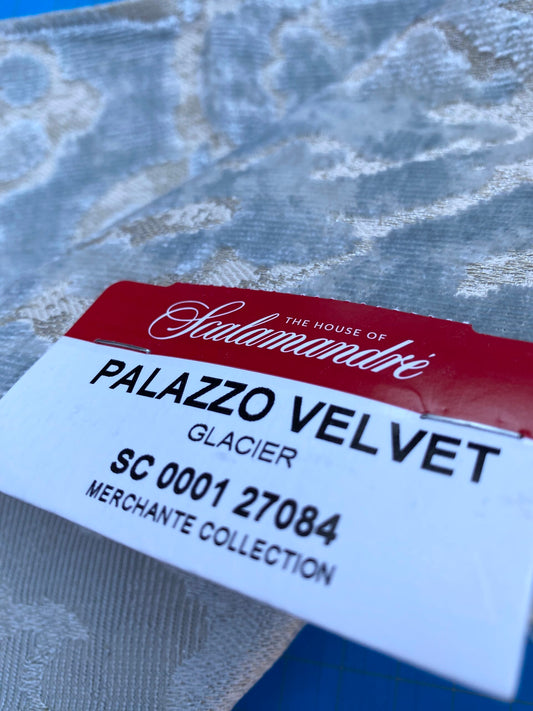 Scalamandre Palazzo Velvet Glacier Gray Damask MSRP USD 556/y