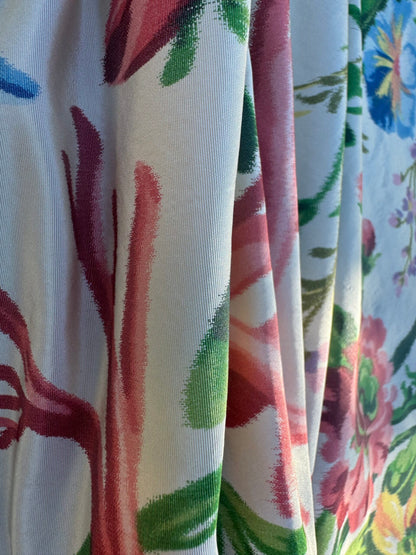 13 EV51 2.4y x 51"w Length Scalamandre Tassinari and Chatel Branche de Corail Fond Creme Coral Branch Rose Silk Warp Print Floral Botanical Historical MSRP USD2000+y