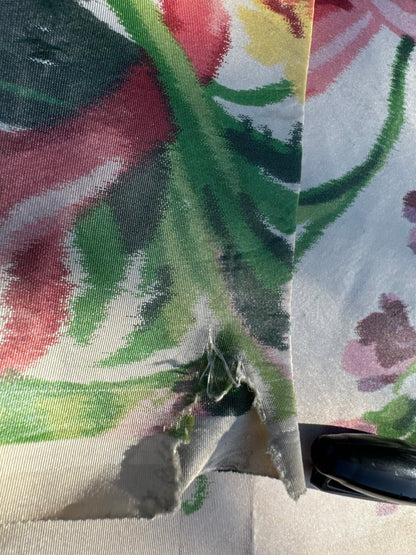 13 EV51 2.4y x 51"w Length Scalamandre Tassinari and Chatel Branche de Corail Fond Creme Coral Branch Rose Silk Warp Print Floral Botanical Historical MSRP USD2000+y