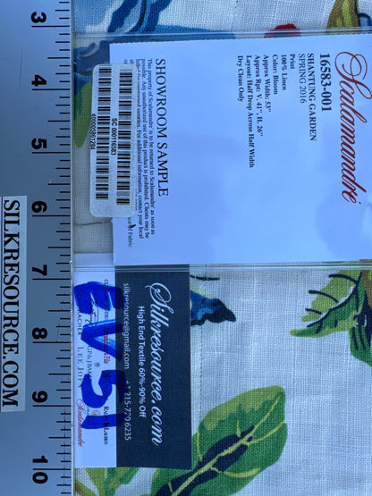 13 EV51 2.4YD Scalamandre Shantung Garden in Bloom Print Chinoiserie Flower Fruit Basket Floral Botanical Historical MSRP USD378/y