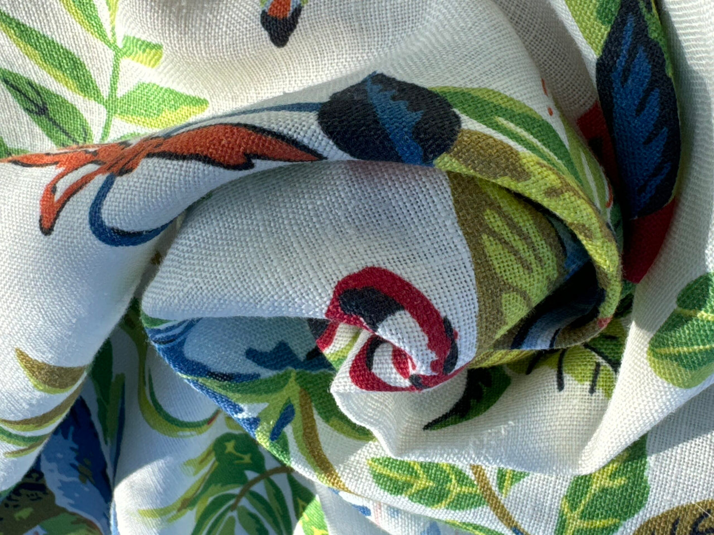 13 EV51 2.4YD Scalamandre Shantung Garden in Bloom Print Chinoiserie Flower Fruit Basket Floral Botanical Historical MSRP USD378/y