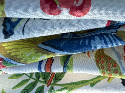 13 EV51 2.4YD Scalamandre Shantung Garden in Bloom Print Chinoiserie Flower Fruit Basket Floral Botanical Historical MSRP USD378/y