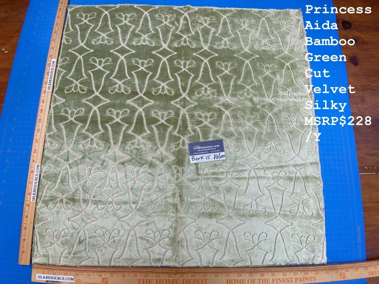 4 Berkbox15 Scalamandre Velvet &amp; Silky Princess Aida Bamboo Green
