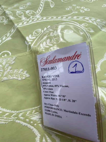 34 Berkbox99 Square Jacquard by Scalamandre Kaveri Vine Pear Green Jacquard Botanical Foliage Square inches MSRP USD232/y