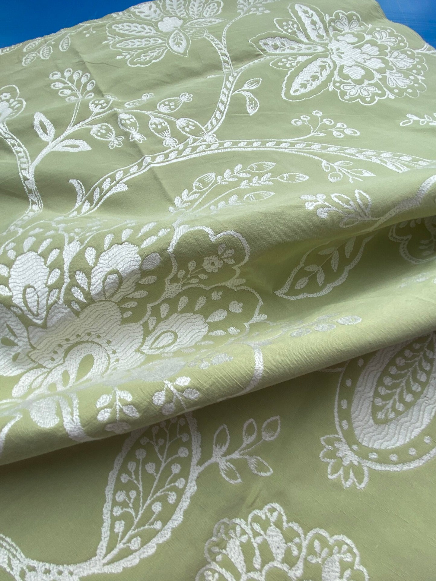 34 Berkbox99 Square Jacquard by Scalamandre Kaveri Vine Pear Green Jacquard Botanical Foliage Square inches MSRP USD232/y
