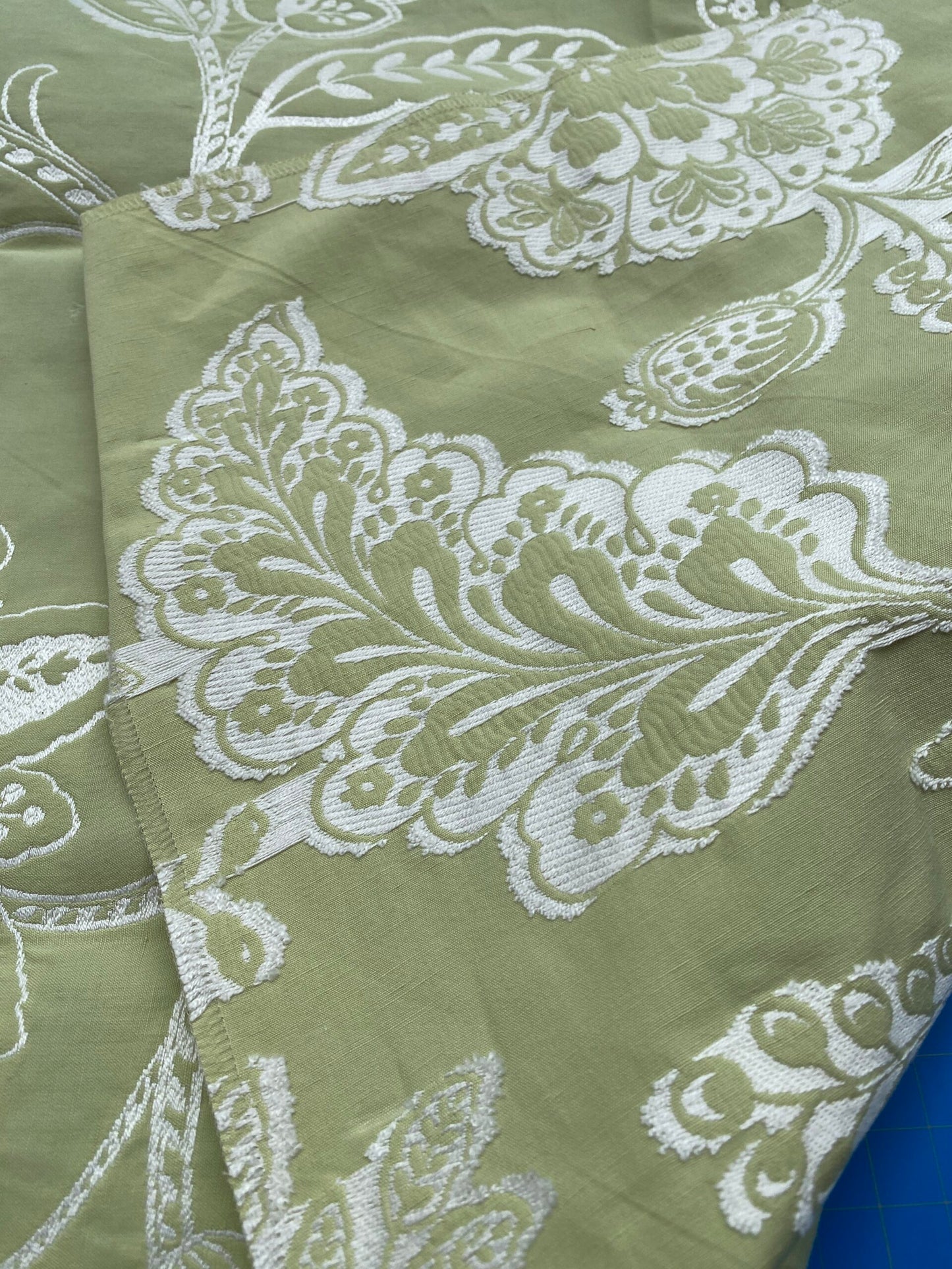 34 Berkbox99 Square Jacquard by Scalamandre Kaveri Vine Pear Green Jacquard Botanical Foliage Square inches MSRP USD232/y