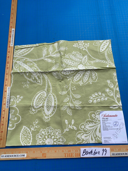 35 Berkbox99 Square Jacquard by Scalamandre Kaveri Vine Pear Green Jacquard Botanical Foliage Square inches MSRP USD232/y