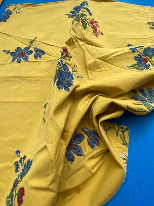 38 Berkbox99 Square Jacquard by Scalamandre Floral Botanical Yellow Blue Green MSRP USD300/y