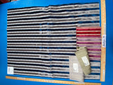 40 Berkbox99 Square Velvet by Scalamandre Old World Weavers La Foltiere Sapphire Platinum blue White Gray Cut Velvet Stripe MSRP USD 284/y