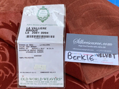1a Berkbox16 Scalamandre Velvet La Valliere Brique