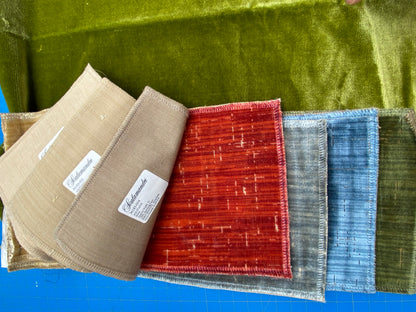 45 Berkbox99 Square Velvet by Scalamandre Aquitaine Antique Strie Velvet Green Plain Texture MSRP USD300+/y