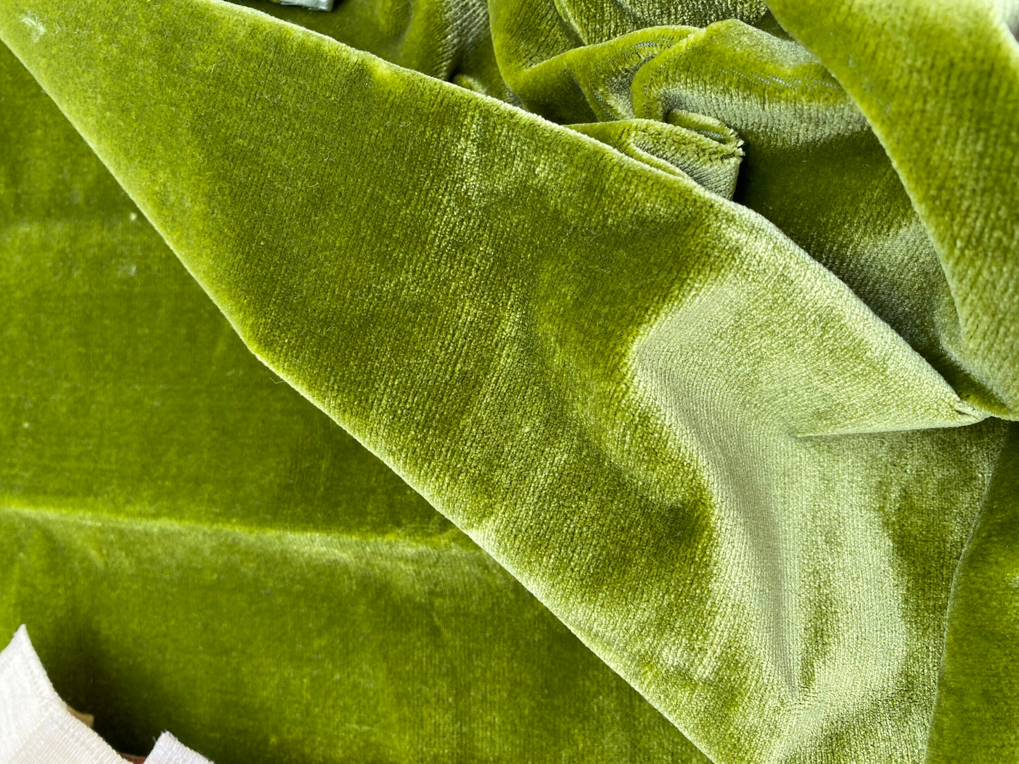 45 Berkbox99 Square Velvet by Scalamandre Aquitaine Antique Strie Velvet Green Plain Texture MSRP USD300+/y