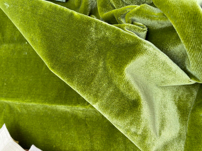 45 Berkbox99 Square Velvet by Scalamandre Aquitaine Antique Strie Velvet Green Plain Texture MSRP USD300+/y
