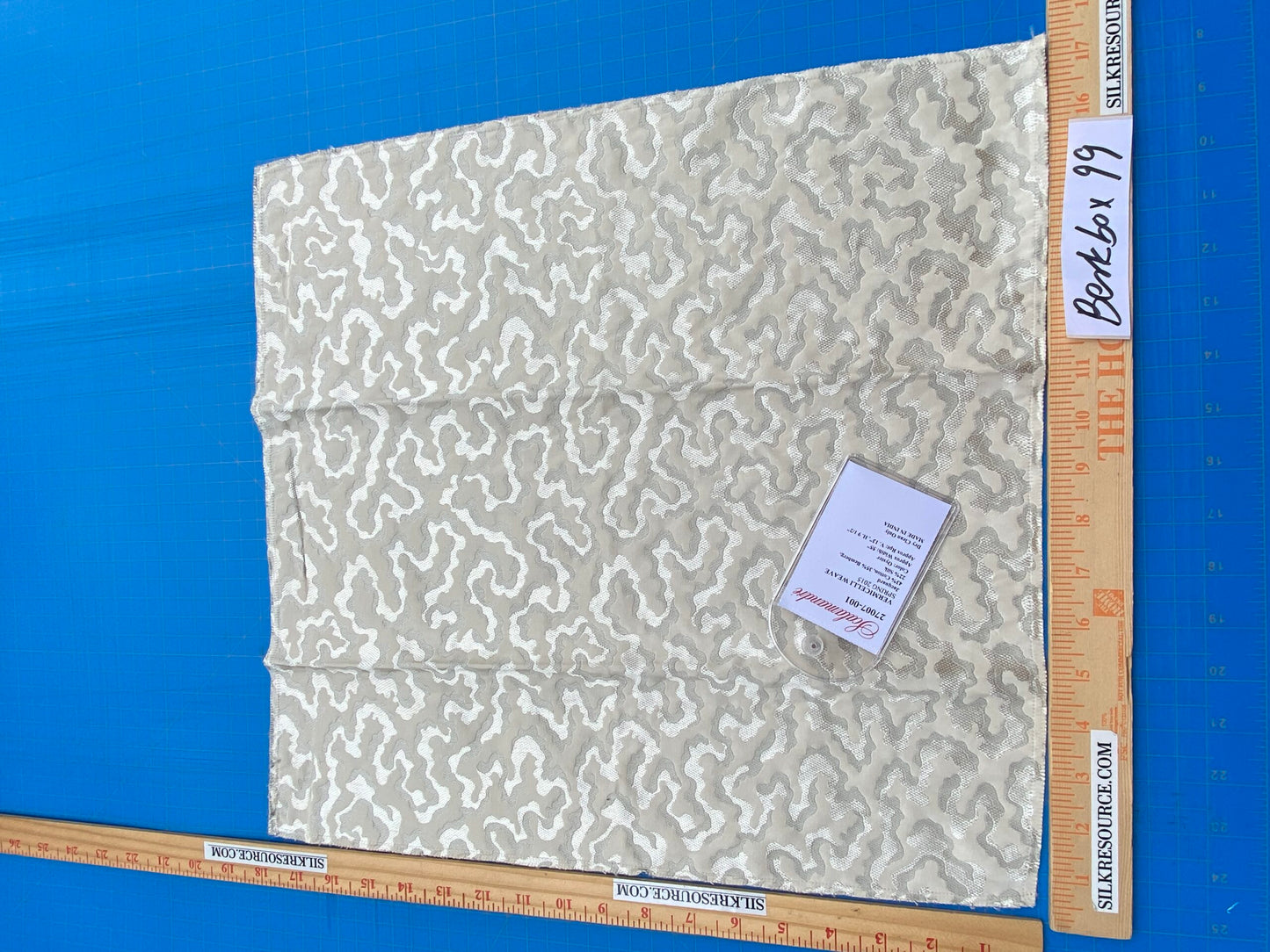 49 Berkbox99 Square Jacquard by Scalamandre Vermicelli Weave Oyster Abstract Beige MSRP USD300/y