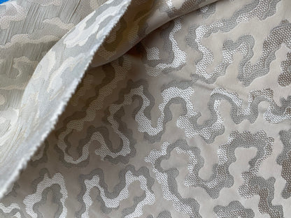 49 Berkbox99 Square Jacquard by Scalamandre Vermicelli Weave Oyster Abstract Beige MSRP USD300/y