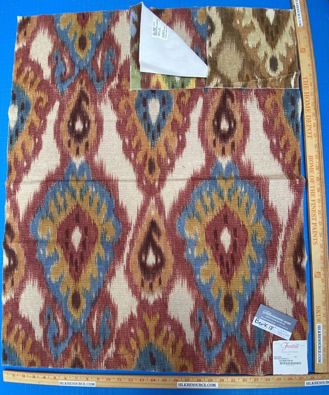 1 Berkbox18 Scalamandre Print Bhutan Red/blue/multi Cotton Canvas MSRP USD 280/Y