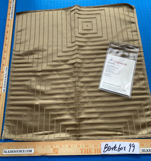 50 Berkbox99 Square Jacquard by Scalamandre Focal Point Wheat Brown Geometric Graphic MSRP USD 282/y