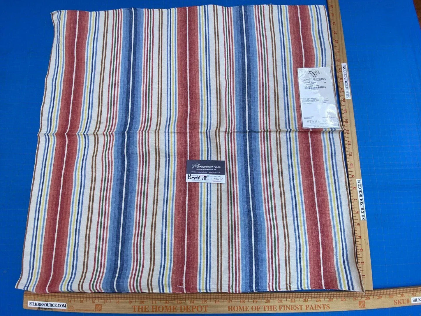 11 Berkbox18 Scalamandre Woven Agatha Stripe Rose/blue