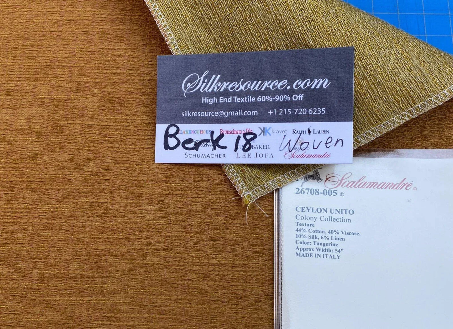 17 Berkbox18 Scalamandre Woven Ceylon Unito Colony Collection Tangerine