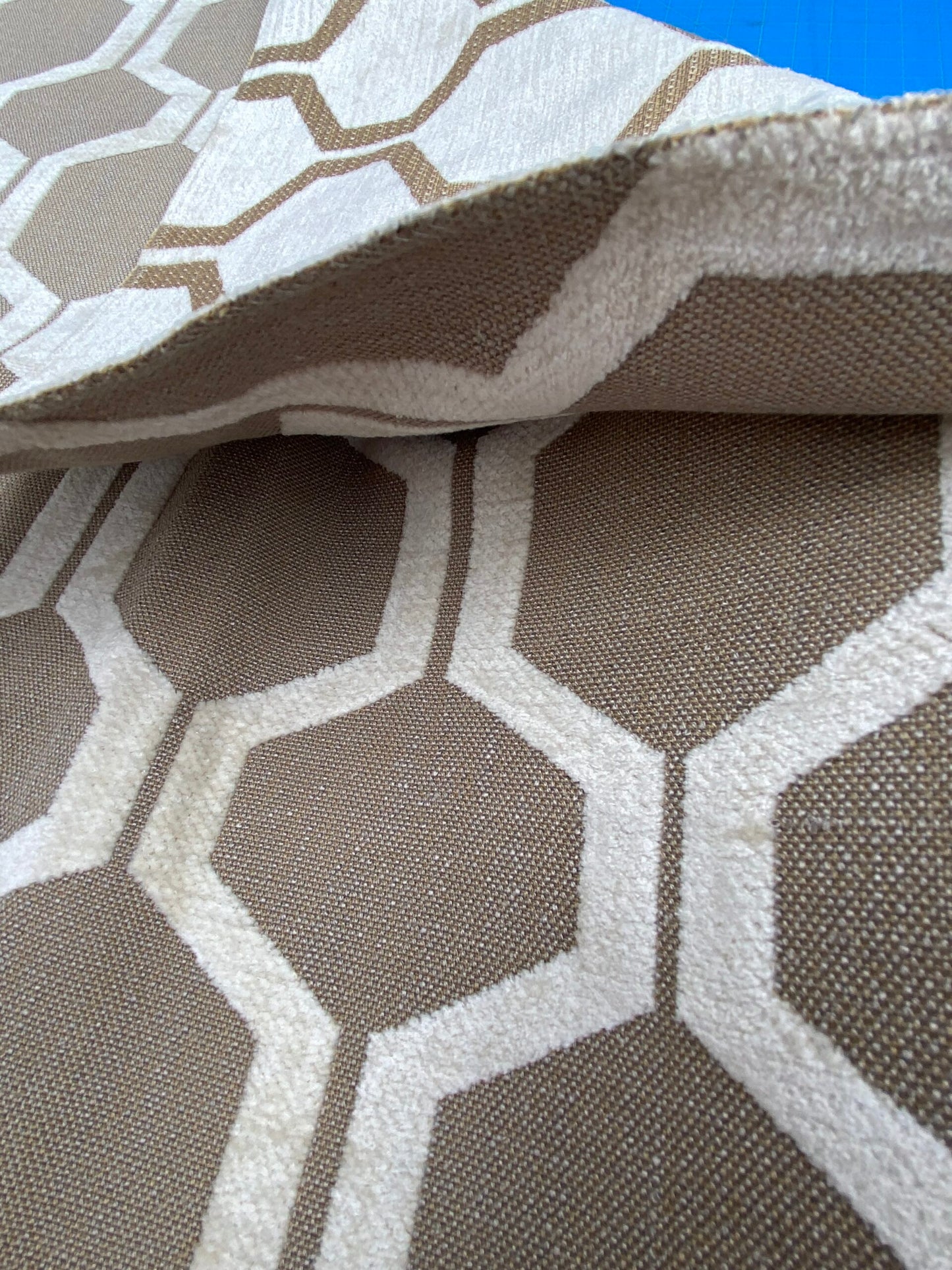 1 Berkbox100 Square Jacquard by Old World Weavers Hex Brown Beige Lattice Geometric MSRP USD280/y