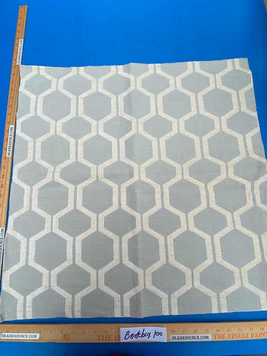 2 Berkbox100 Square Jacquard by Old World Weavers Hex Gray White Cream Lattice Geometric MSRP USD280/y