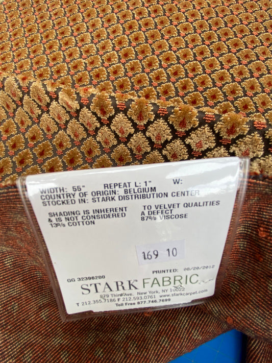 9 Berkbox100 Square Jacquard by Old World Weavers Verrier Harvest Gold Black Diamond Ogee MSRP USD 668/y
