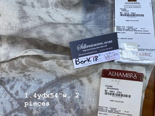 42 Berkbox18 Scalamandre Woven 1.4 Yard Itajime Asphalt X 1.4 Itajime Beachwood