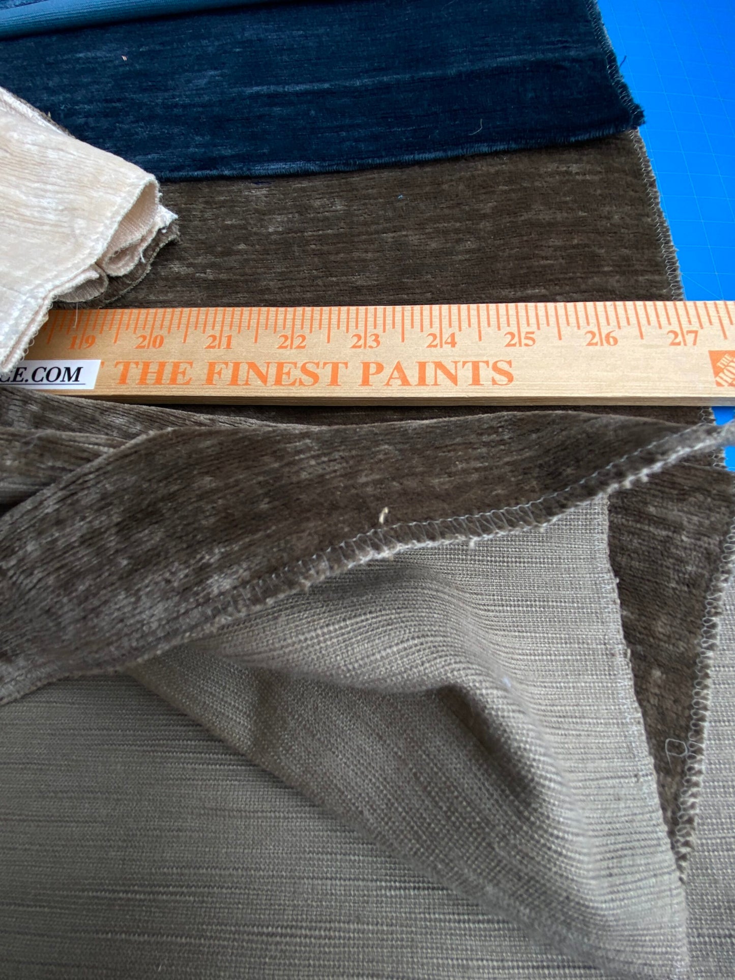 13 Berkbox100 Square Velvet by Old World Weavers Como Linen Smokey Quartz 1.6Yx 26"wide+ 19 pieces of 7" x 12"w in Different Colorways MSRP USD354/y