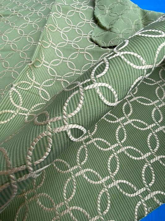 16 Berkbox100 Square Jacquard Green White Dot Circle Art Deco MSRP USD300+/y