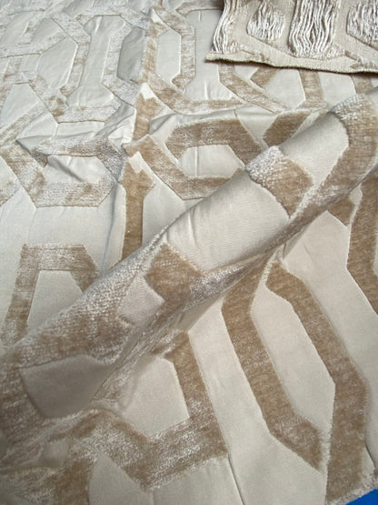 17 Berkbox100 Square Jacquard by Scalamandre Wexford Lichen Gold Fretwork Geometric MSRP USD300+/y