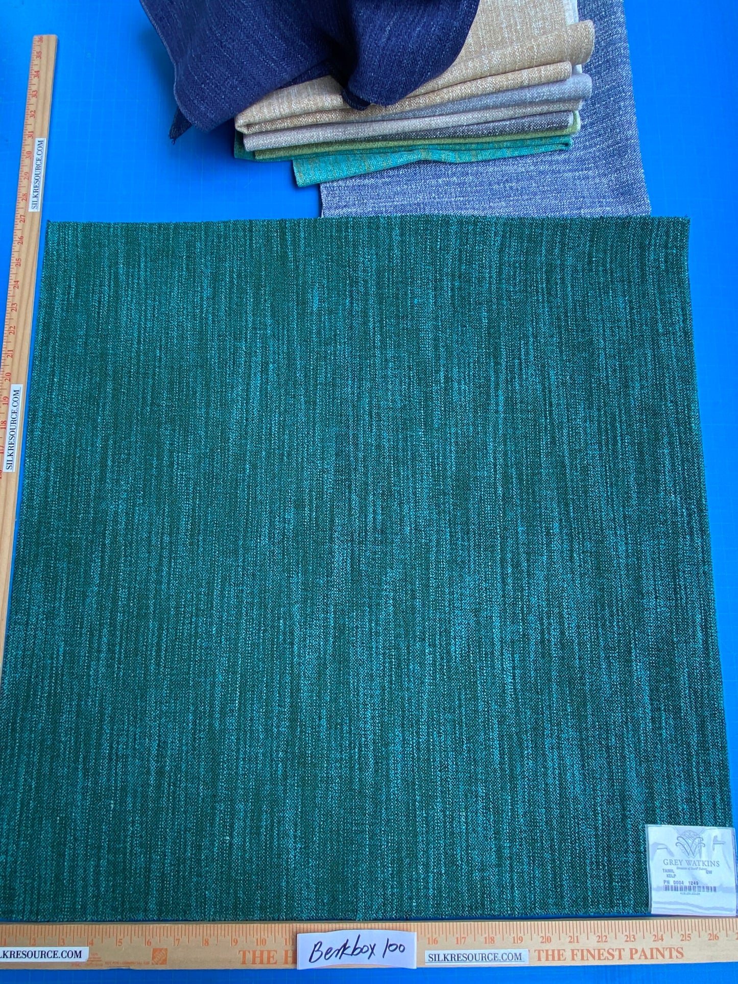 20 Berkbox100 Square Plain Texture by Grey Watkins Tamil Ultramarine Chenille Plain 27" x 27"w 9 Pieces in Different Colorways MSRP USD216/y