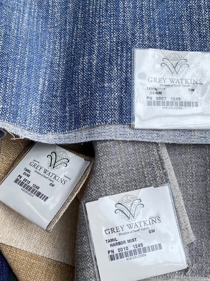 20 Berkbox100 Square Plain Texture by Grey Watkins Tamil Ultramarine Chenille Plain 27" x 27"w 9 Pieces in Different Colorways MSRP USD216/y
