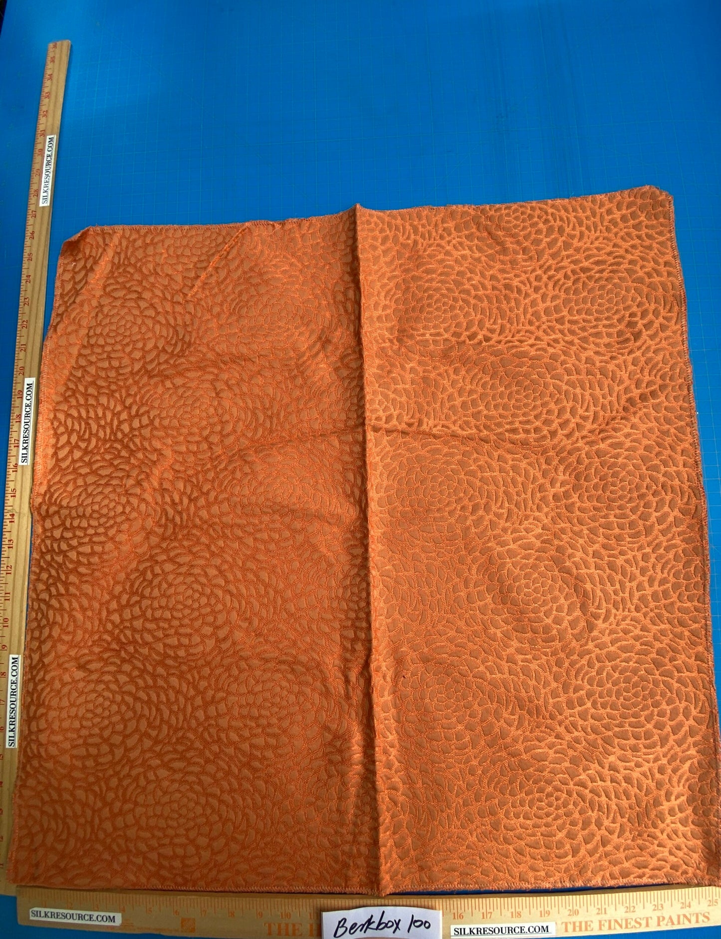 21 Berkbox100 Square Jacquard Small Scale Texture Orange MSRP USD300+/y