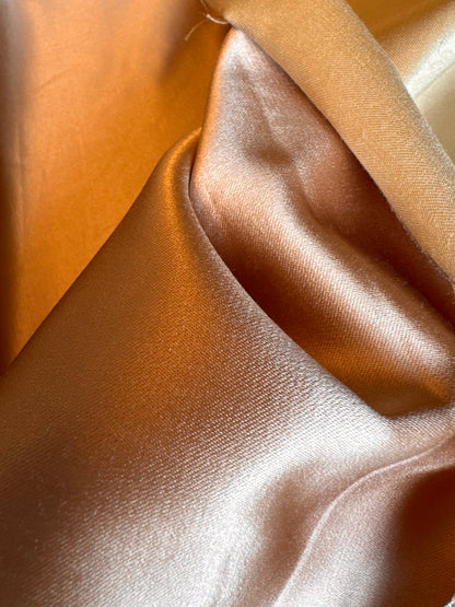 Mirror Mirror Radiant 100% Silk Duchess  Satin Pink Petal Antique Tea Rose MSRP 400+ Wedding