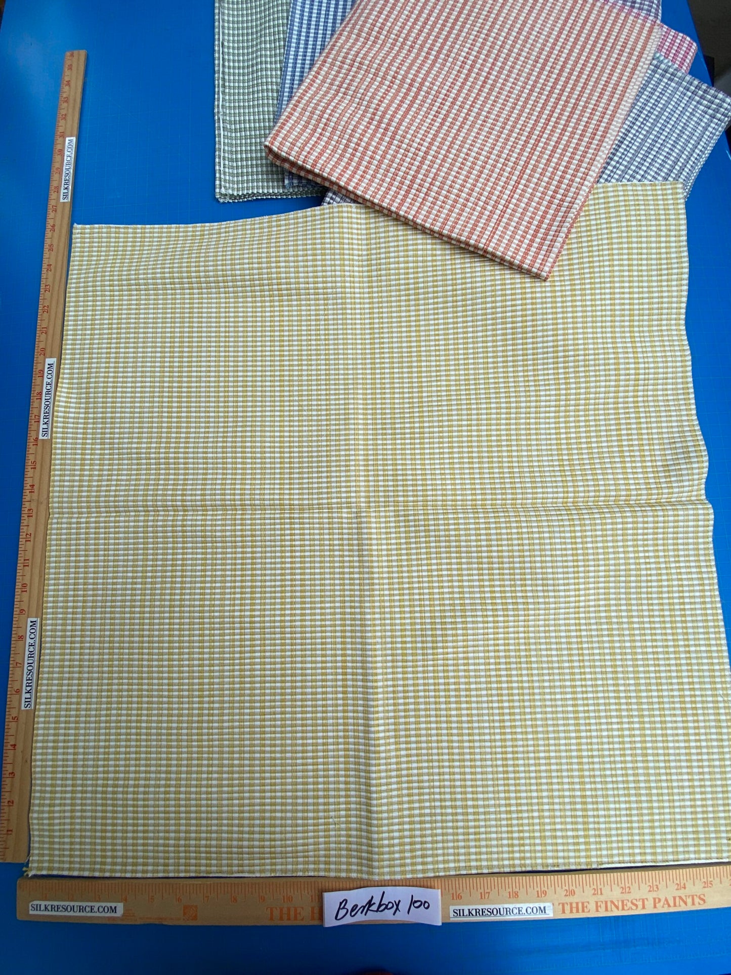 22 Berkbox100 Square Jacquard by Scalamandre MAGPIE 8 Pieces 100% Cotton Plaid Check Small Scale 27"x27" each in Different Colorways MSRP USD214/y