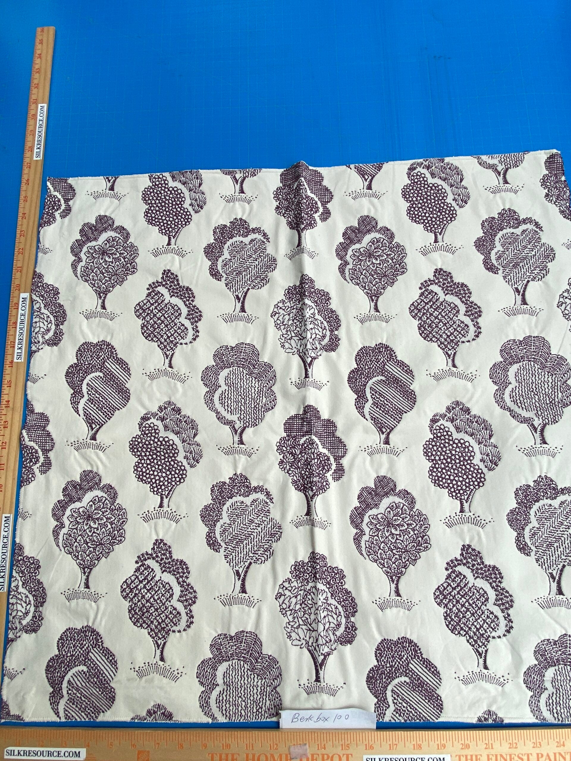 Scalamandre Ashbury Jacquard Brocade - Purple Tree Topiary