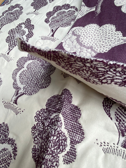 25 Berkbox100 Square Jacquard by Scalamandre Ashbury Purple Tree Topiary Brocade MSRP USD 152/Y