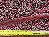 Stroheim &amp; Romann Cut Velvet Silky Ruby Red Medallion Circle Rich! MSRP USD300
