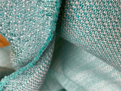 by yard Scalamandre San Miguel Texture Caribbean Heavy Blue Ocean Aqua Green Chenille MSRP USD 216/Y