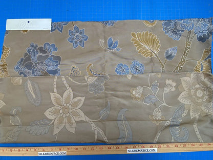 Vervain Fabricut 100% Silk Isidora Romantic Damask In Horizon Blue Gold MSRP USD 214/Y