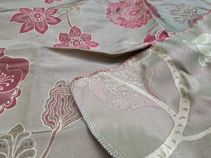 Vervain Fabricut 100% Silk Isidora Romantic Damask In Cranberry Red Gold MSRP USD 214/Y