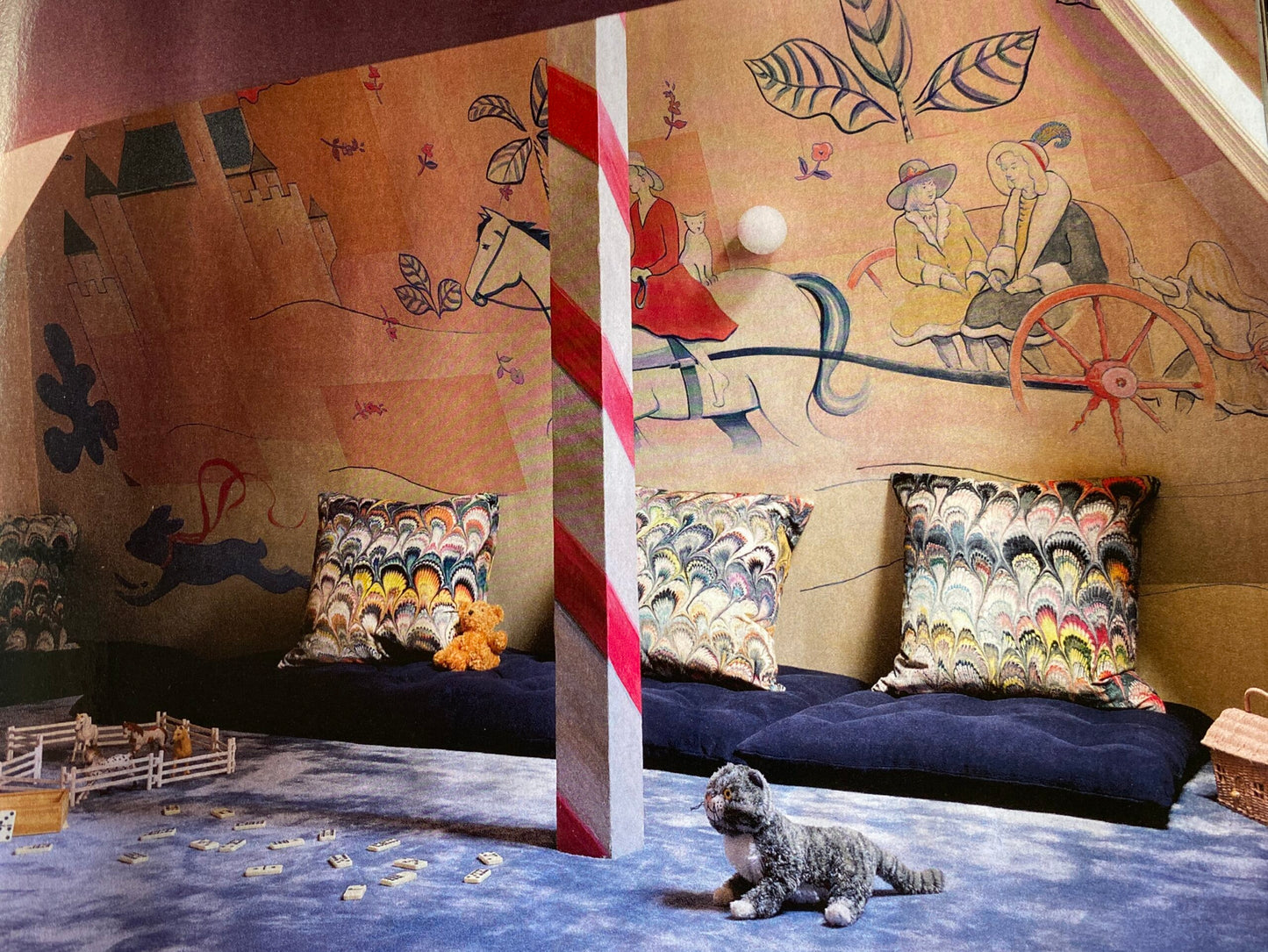 29 Berkbox72 Scalamandre Square Ebru Silk Weave Blue Stone Marbled Paper Silk Jacquard Texture Blue MSRP USD 424/y