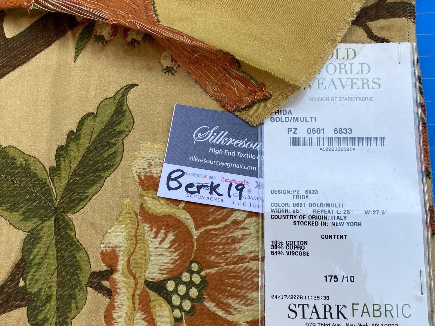 23a Berkbox19 Scalamandre Woven Frida Gold/multi MSRP USD 546/yard