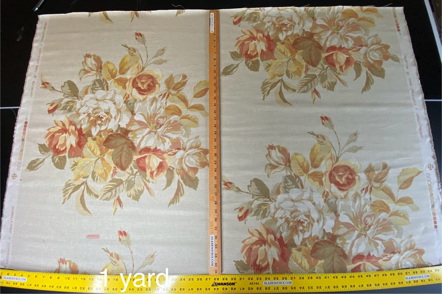 By Yd Lee Jofa Mulberry Home Arabella Print In Terra Red Orange On Linen MSRP USD 178/y
