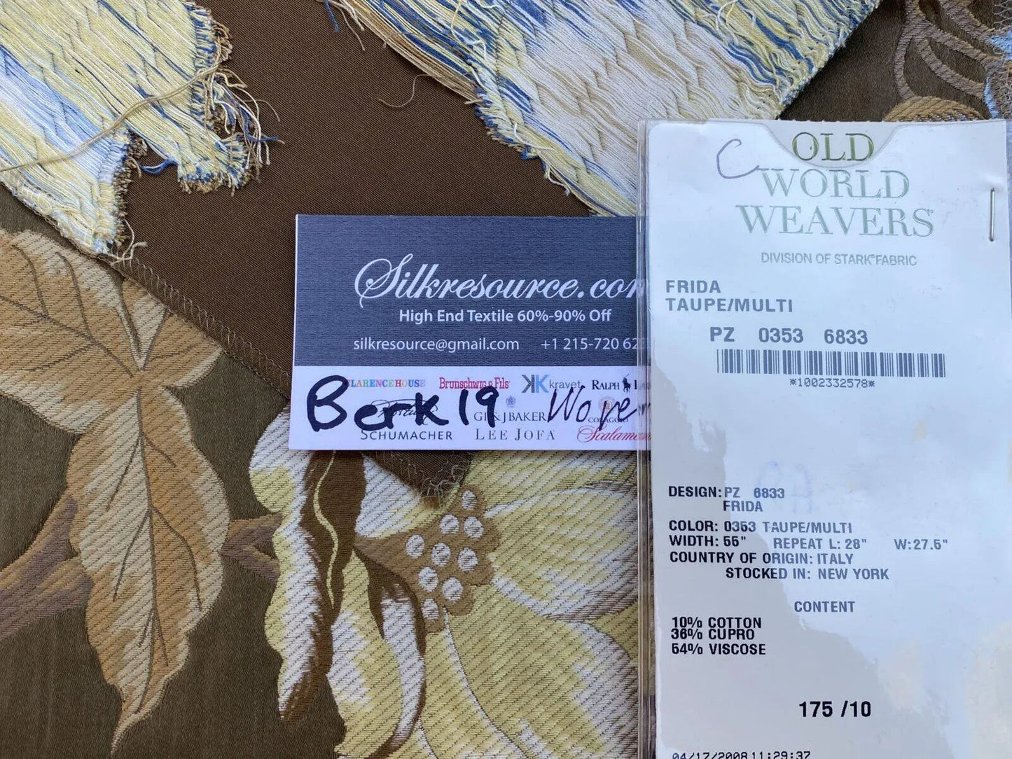27c Berkbox19 Scalamandre Woven Frida Taupe/multi