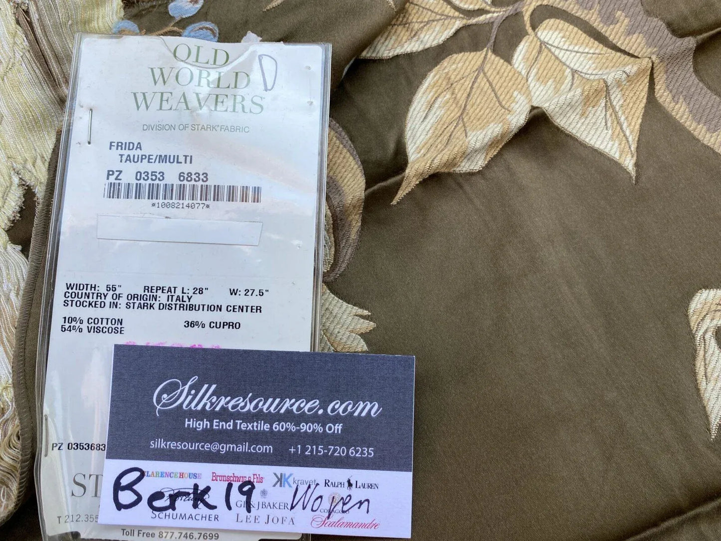 27d Berkbox19 Scalamandre Woven Frida Taupe/multi