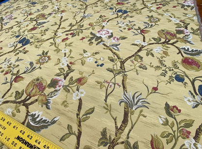 Renaissance Lampas Melograno Pom Fig Rose Tree Of Life On Yellow Gold #1633