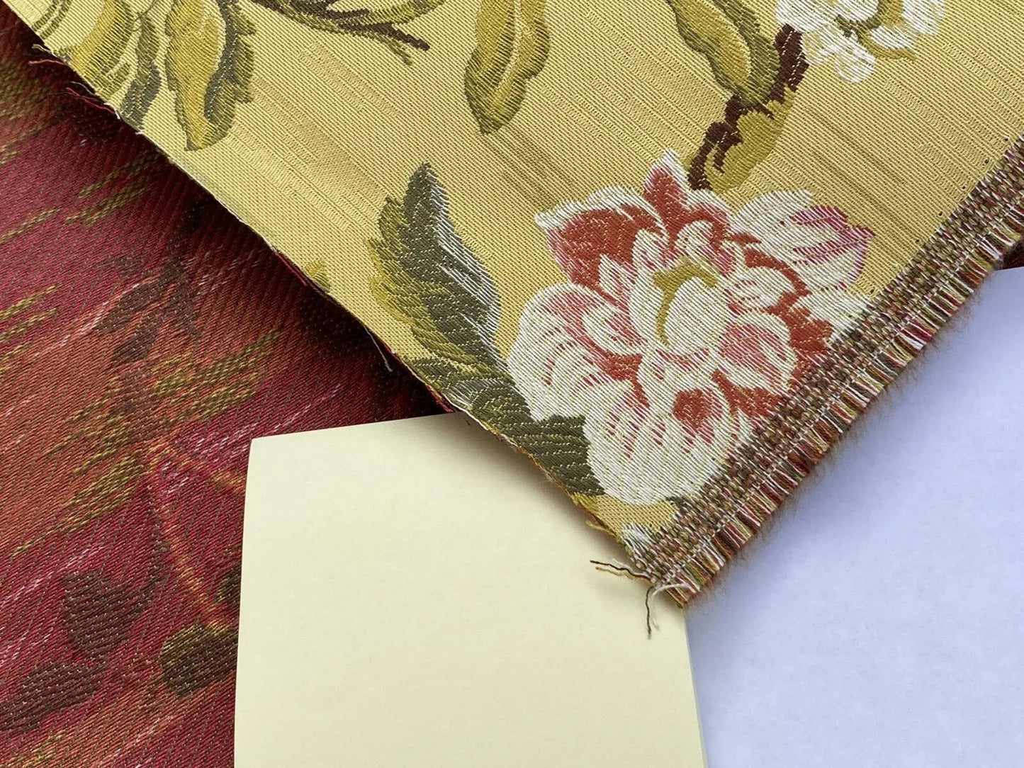 Renaissance Lampas Melograno Pom Fig Rose Tree Of Life On Yellow Gold #1633