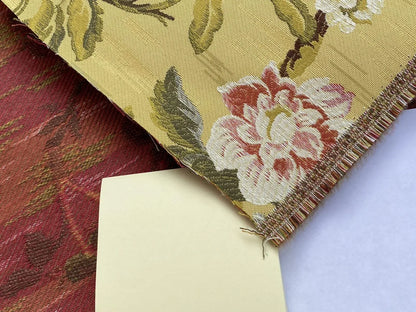 Renaissance Lampas Melograno Pom Fig Rose Tree Of Life On Yellow Gold #1633